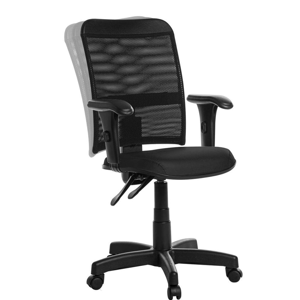 Cadeira Escritório Ergonômica Tela com Braço RV Preto 110kg
