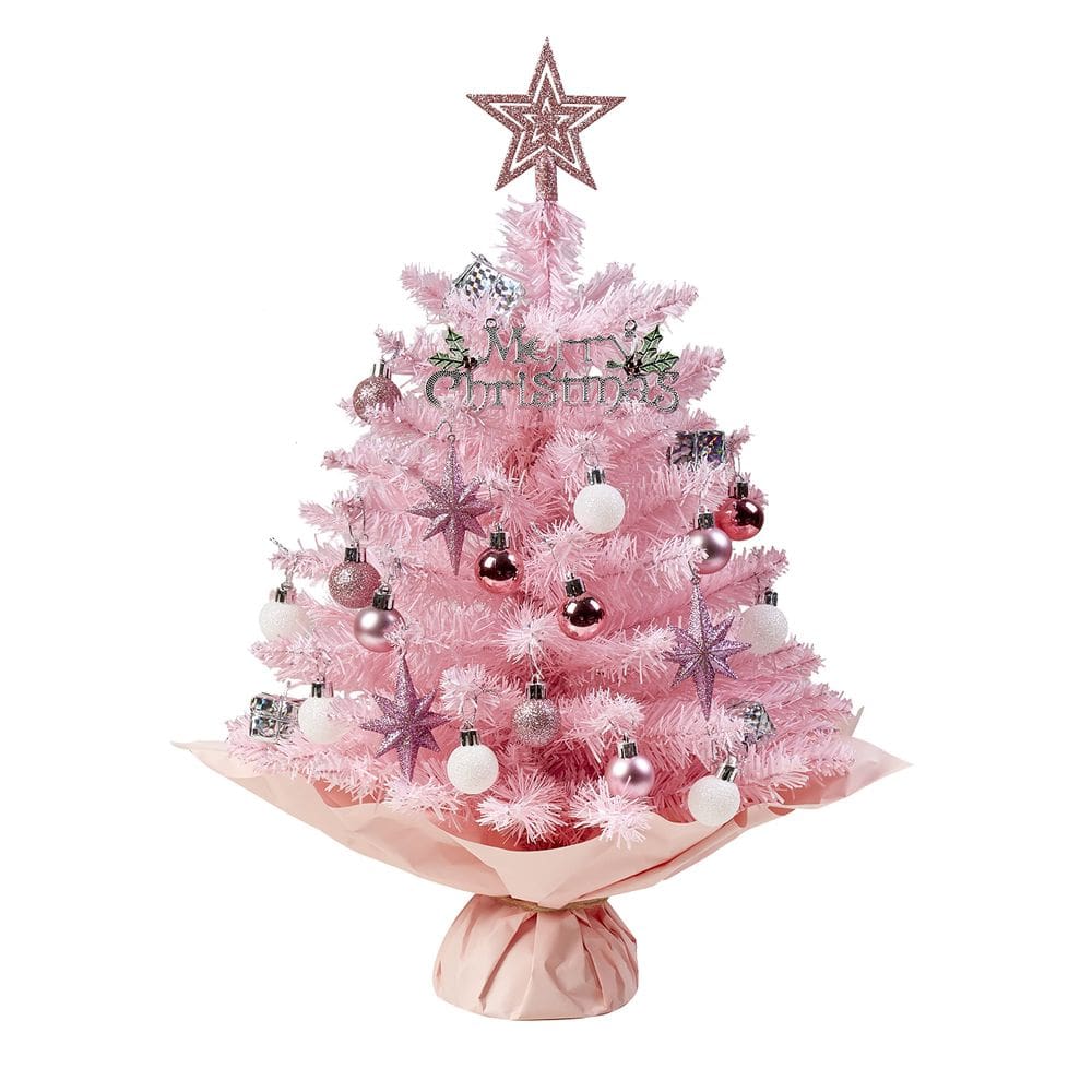 Árvore de Natal XmaSexp Mini Pink 50cm com enfeites e luzes