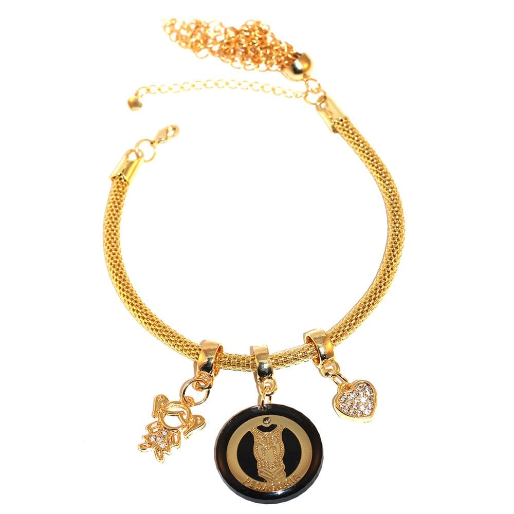 Pulseira Berloque Pedagogia Professora Coruja Folheado