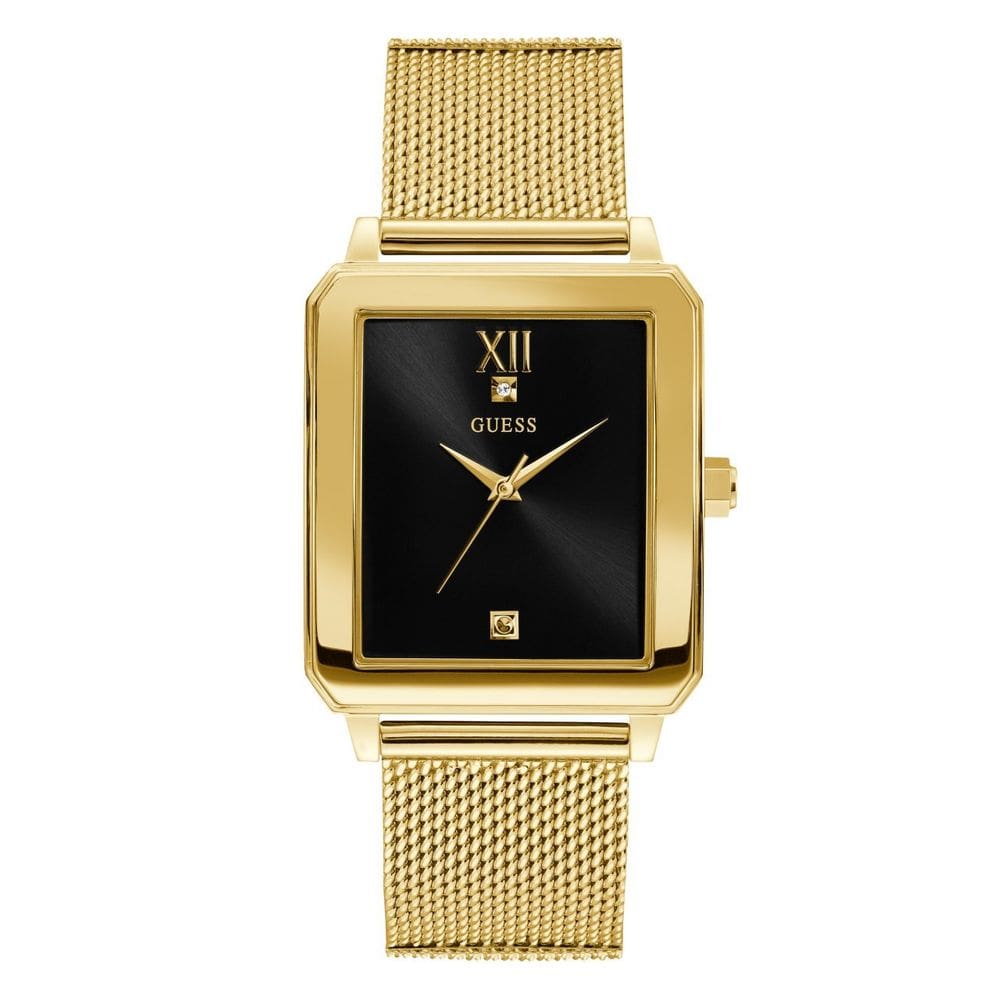 Relógio GUESS Retangular Gold-Tone + Aço Inoxidável U1074G3