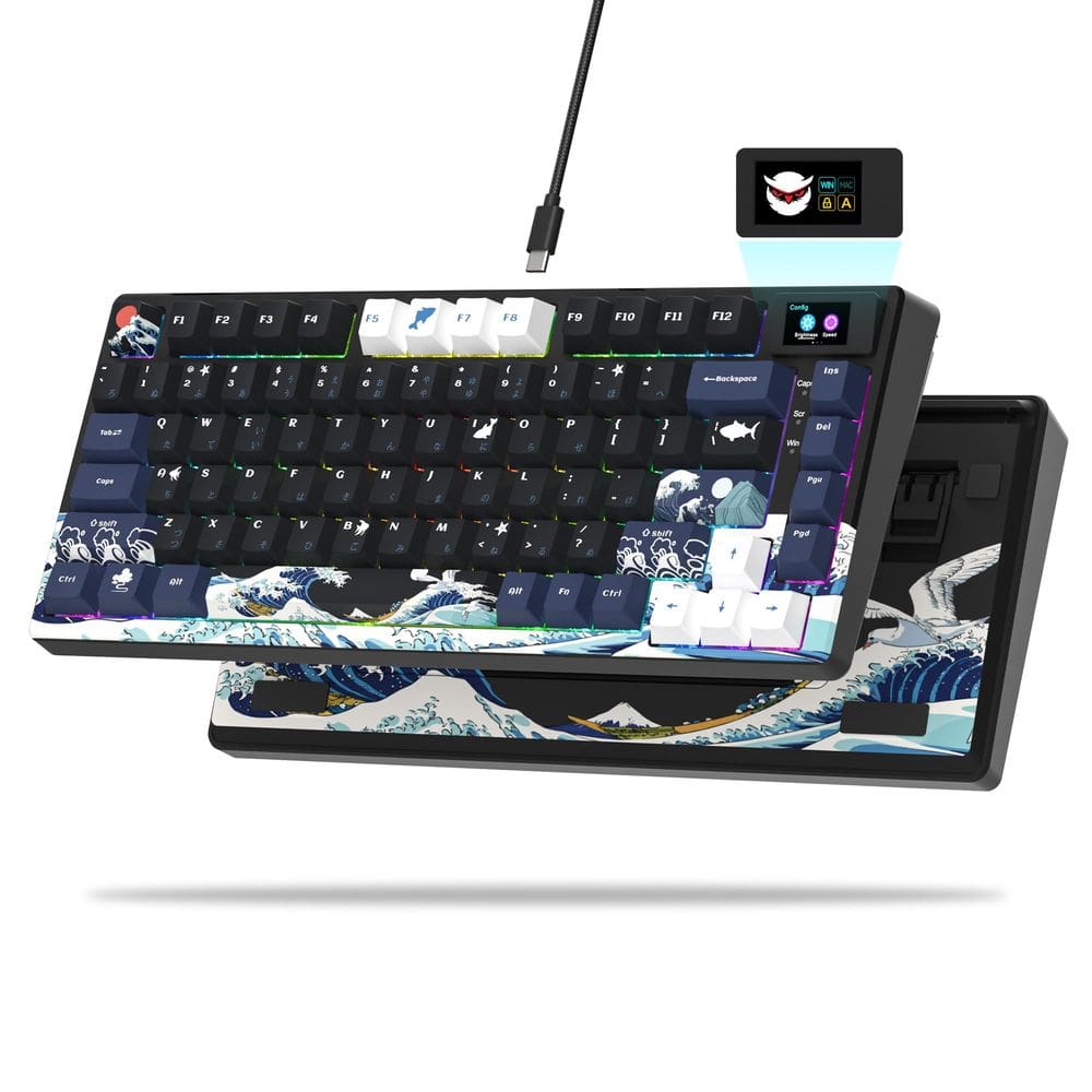 Teclado XVX/Womier S-K80 75% com tela OLED colorida RGB