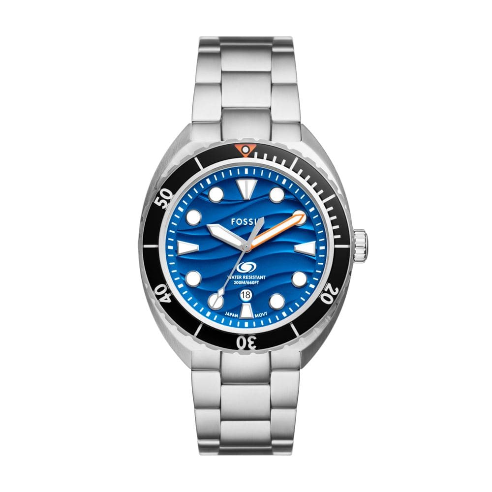 Relógio Fossil Breaker FS6064 Quartz 42 mm, estojo prateado para homens