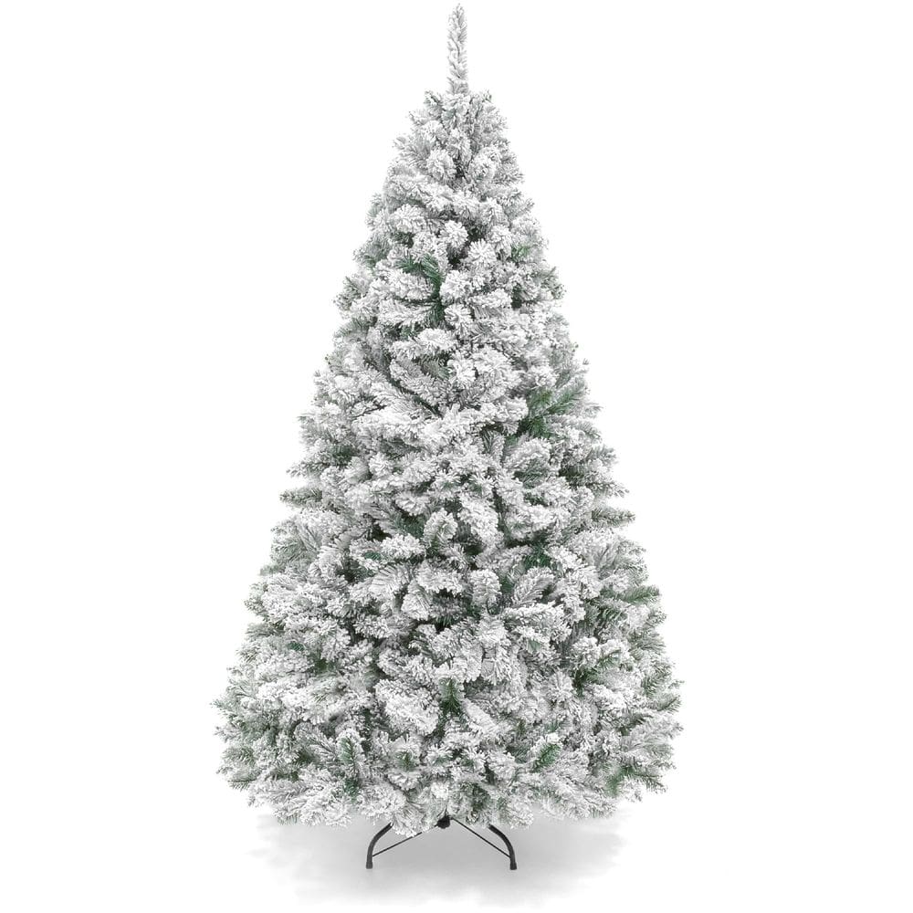 Árvore de Natal Best Choice Products de 4,5 pés de neve flocada