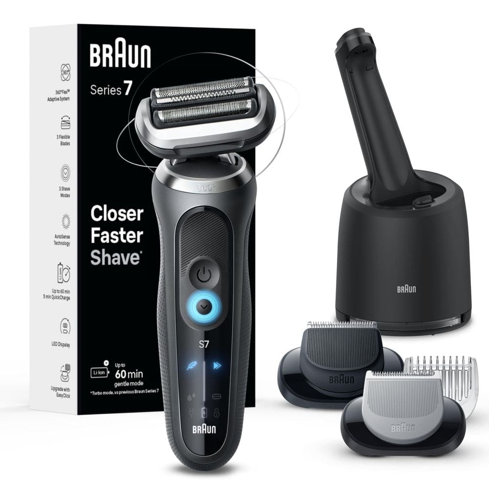 Barbeador elétrico Braun Series 7 7177cc para homens molhados e secos