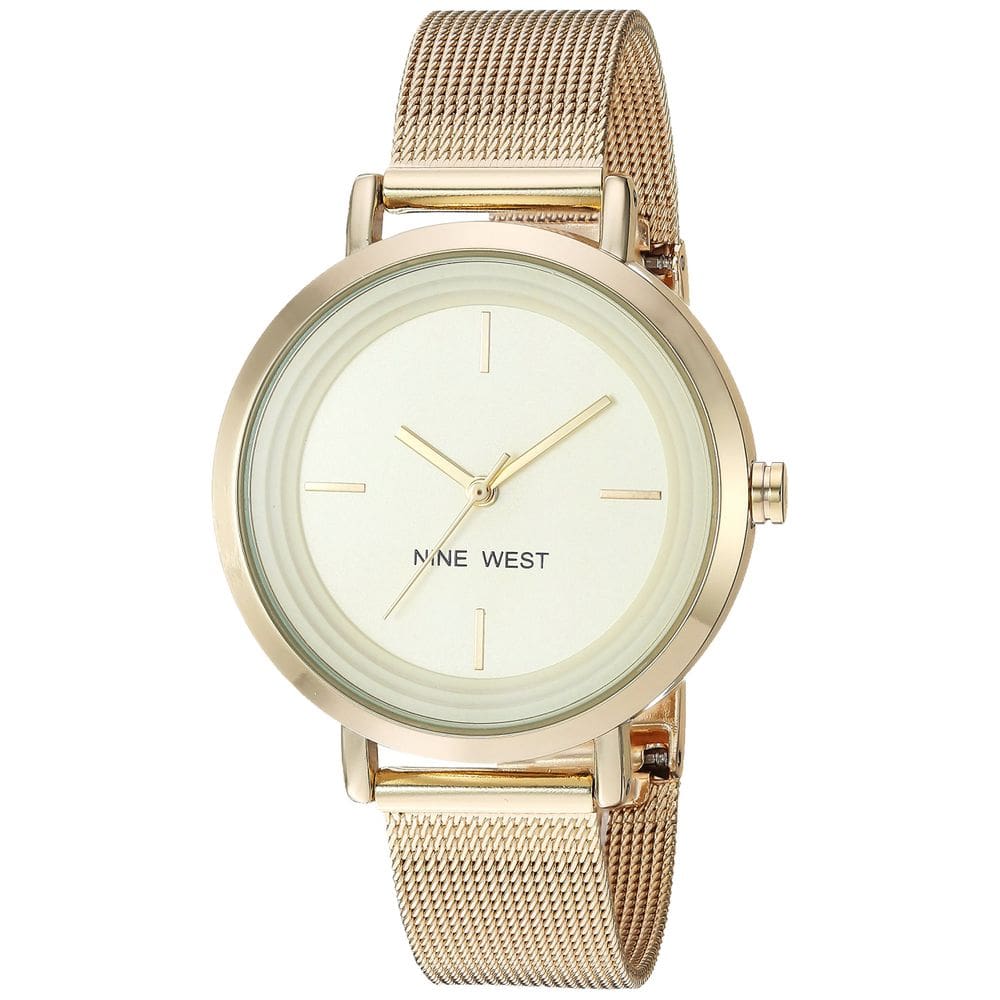 Relógio: pulseira feminina de malha dourada Nine West NW/2146CHGP