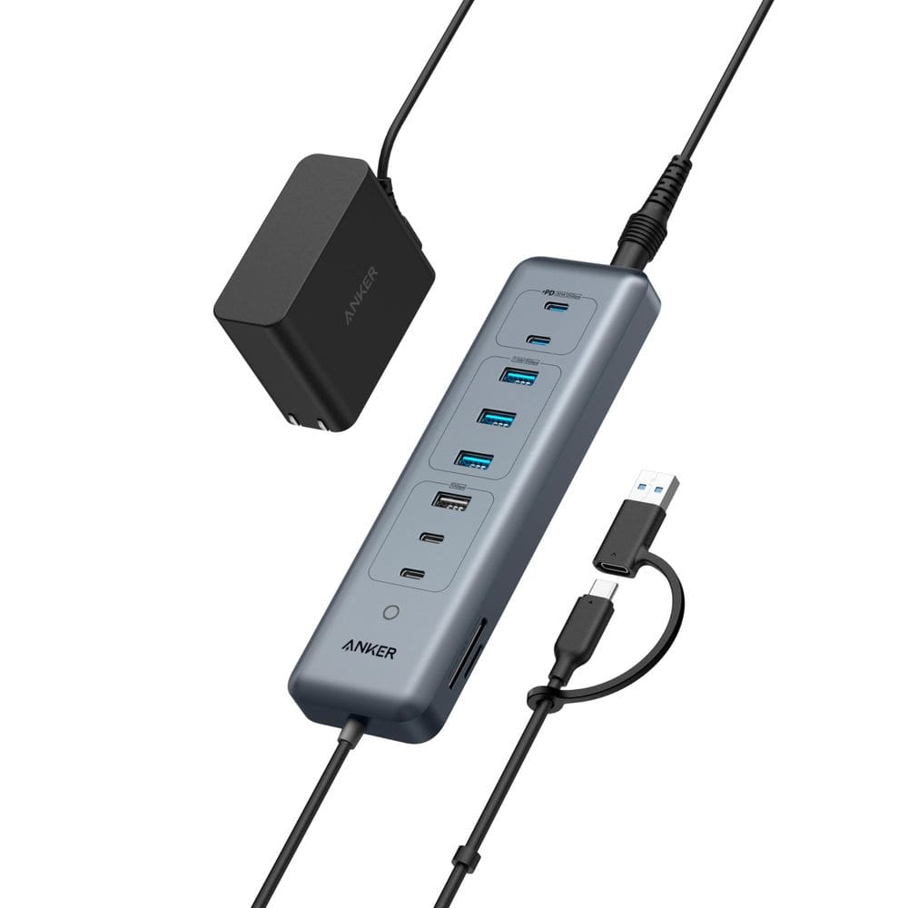 Hub USB-C Anker 11 em 1 de 10 Gbps de dados com 4 portas USB-A e 4 portas USB-C