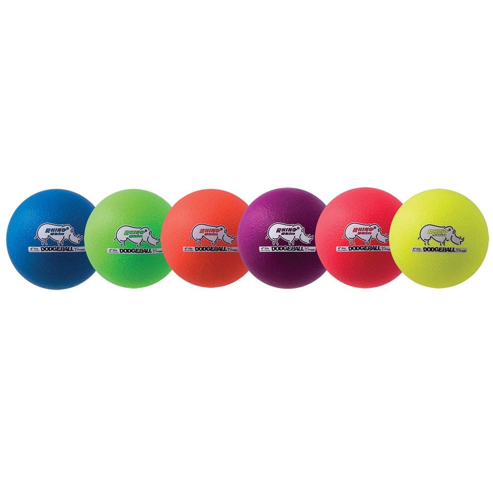 Conjunto de 6 skins Neon Rainbow da Dodgeballs Champion Sports Rhino