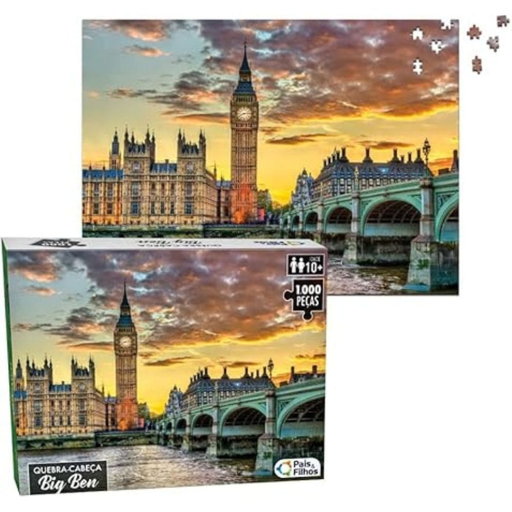 Jogo Interativo Quebra Cabeça Monumento Big Ben 1000 Peças Pais & Filhos