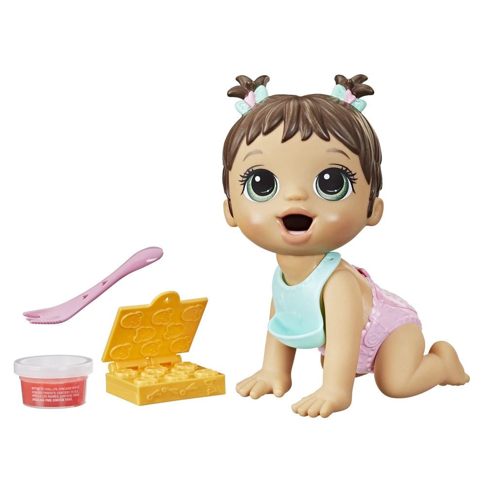 Boneca Baby Alive Lil Snacks come e faz cocô com acessórios