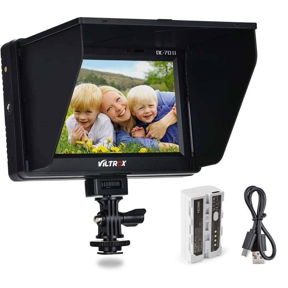Monitor de campo VILTROX DC-70 II 4K HDMI de 7 polegadas com capuz de proteção solar