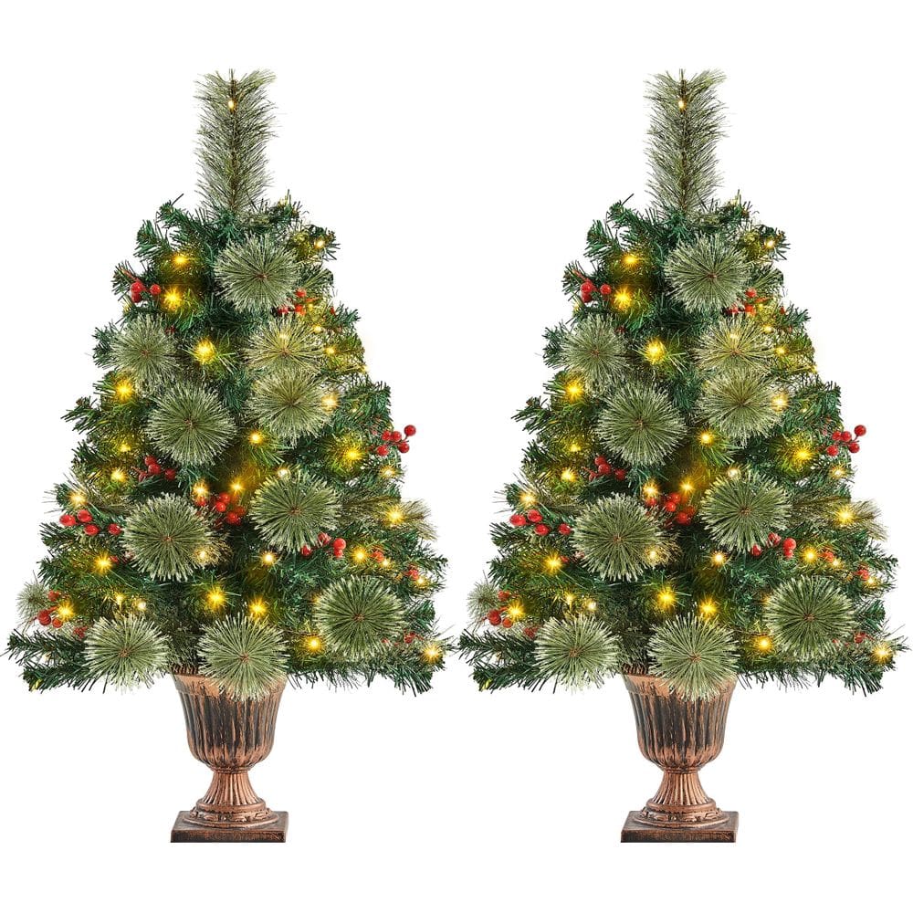 Árvore de Natal de mesa Yaheetech 91 cm, pacote com 2 luzes LED