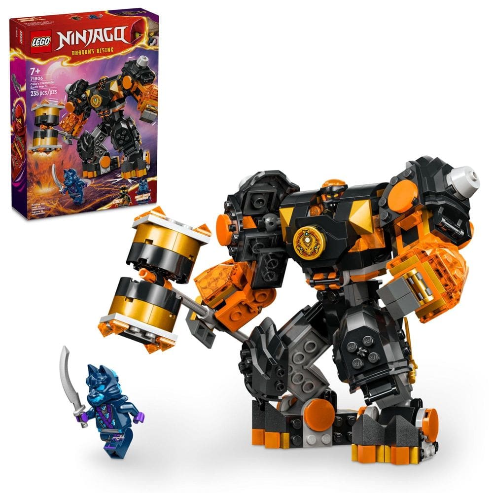 Brinque LEGO NINJAGO Cole`s Elemental Earth Mech com minifiguras