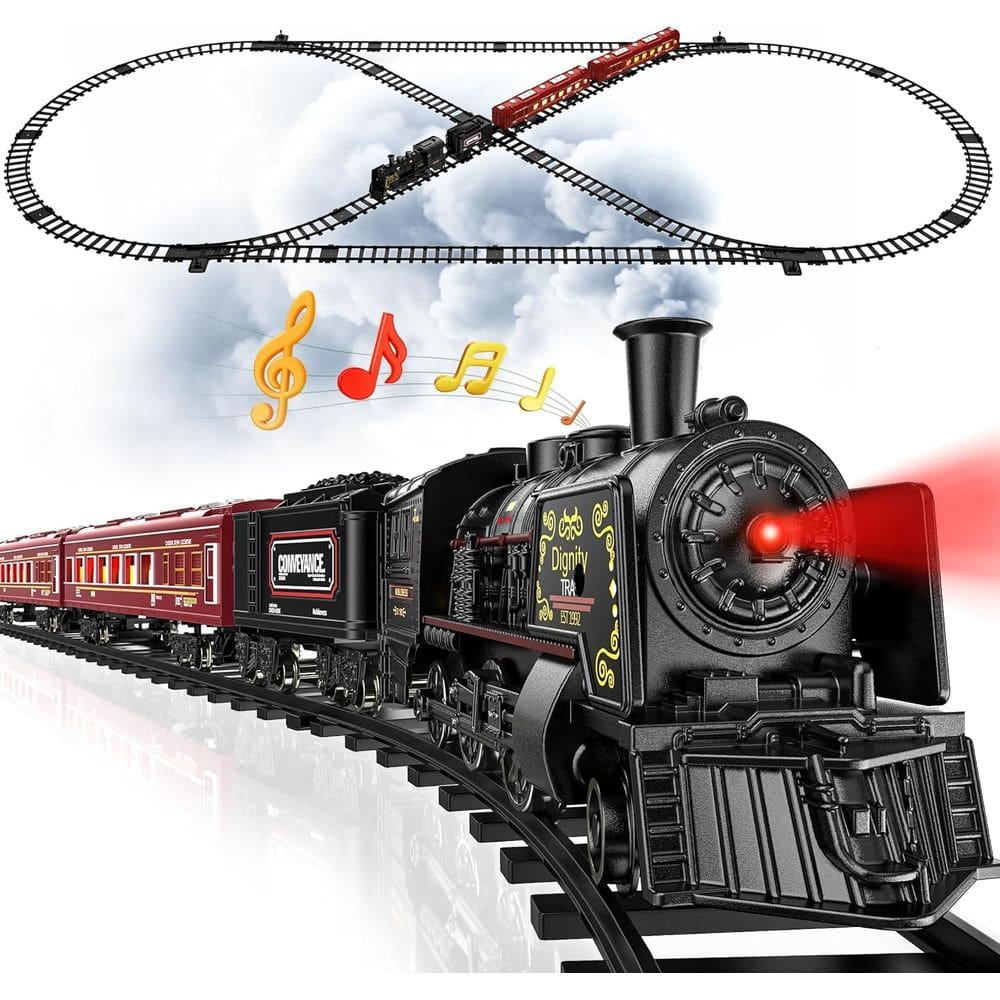 Conjunto de trem Hot Bee com trilhos de luxo, elétrico com fumaça e luz
