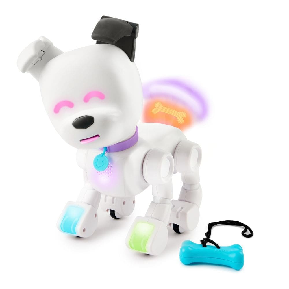 Robot Dog Dog-E interativo com luzes LED coloridas