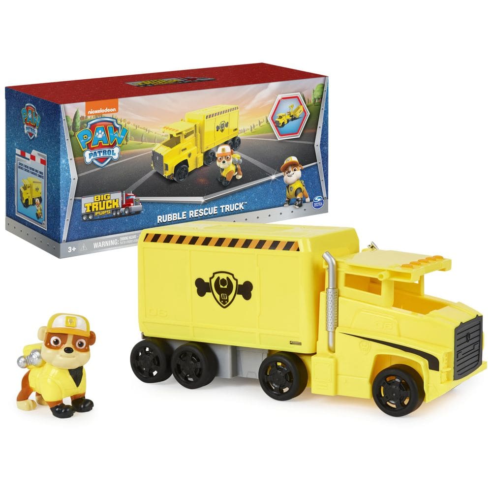 Toy Truck Paw Patrol Big Truck Pup`s Rubble com boneco de ação