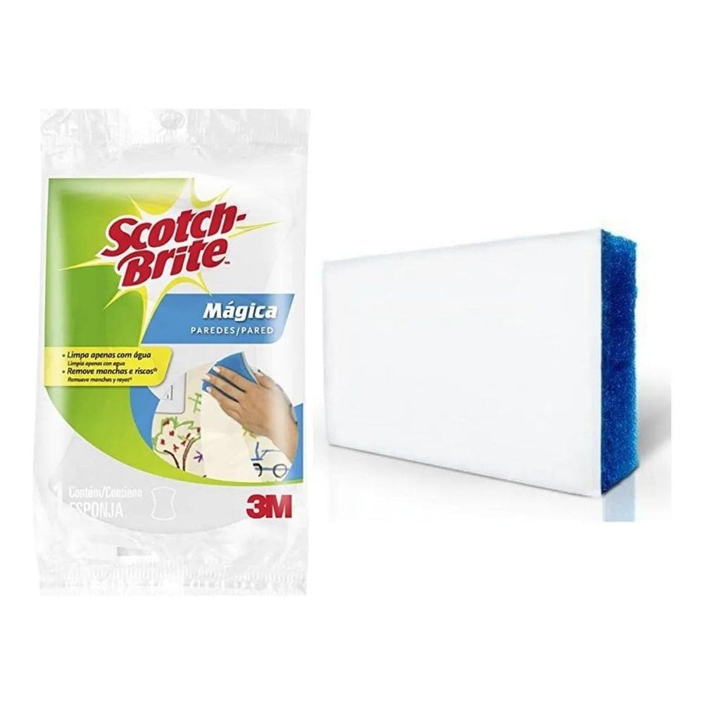 Esponja Mágica Scoth Brite 3M Azul/Branca - 15 Unidades