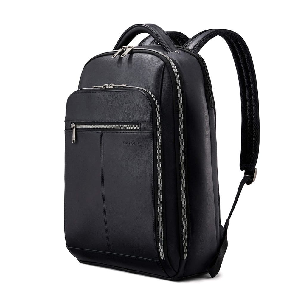 Mochila Samsonite Classic Leather preta para laptop de 15,6”