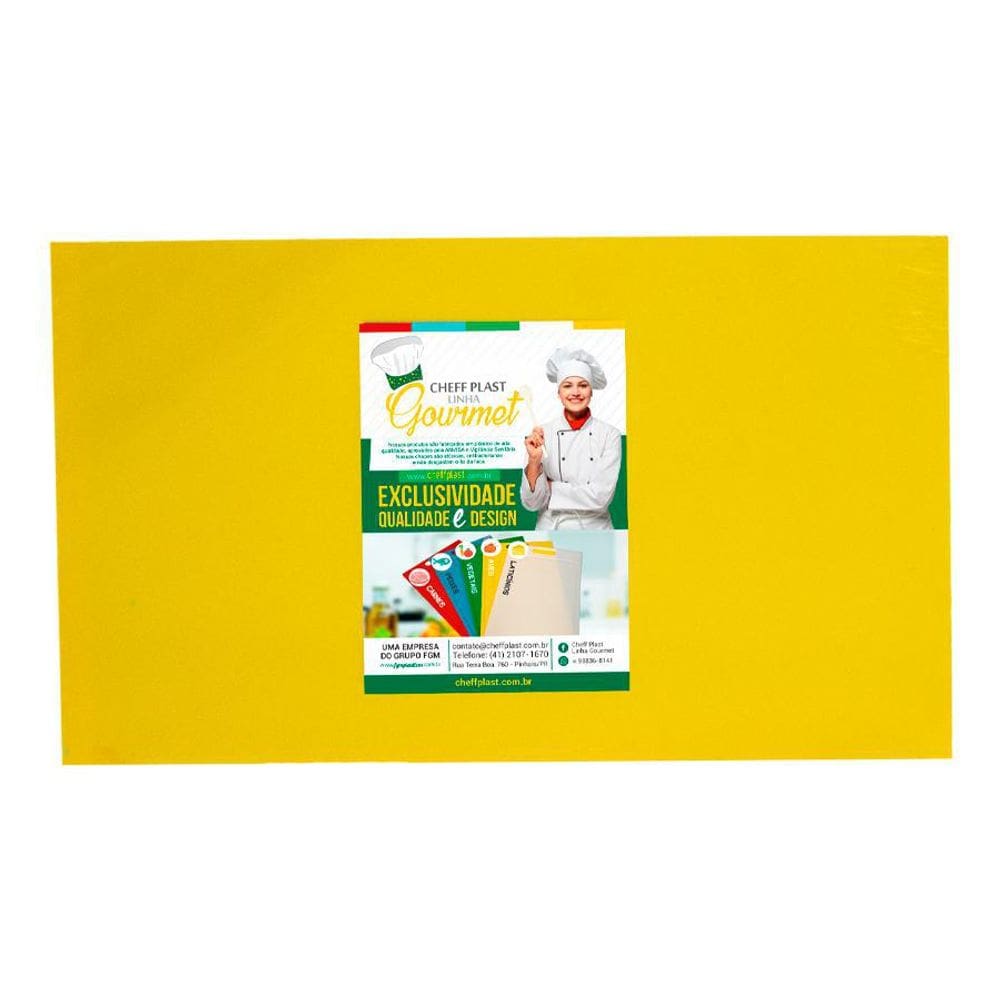 Tábua De Corte Liso Polietileno Pead Amarela 10X250X330Mm