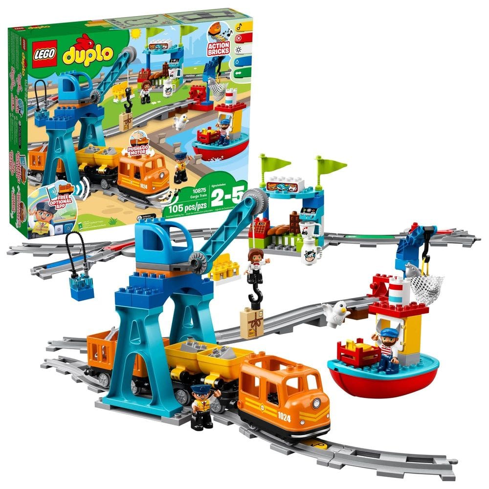 Conjunto de trem de carga LEGO DUPLO Town 10875 com som e luz de 2 a 5 anos