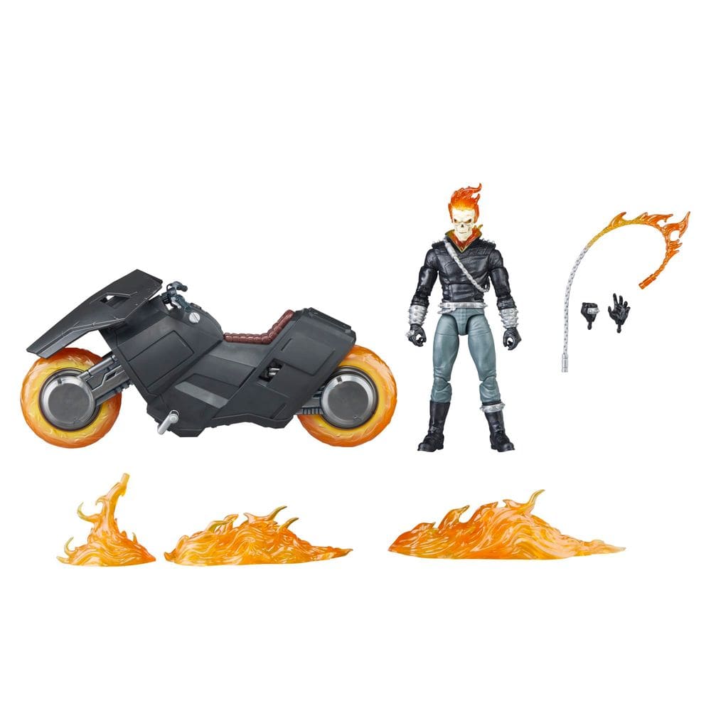 Boneco de ação Marvel Legends Series Ghost Rider 85º aniversário.
