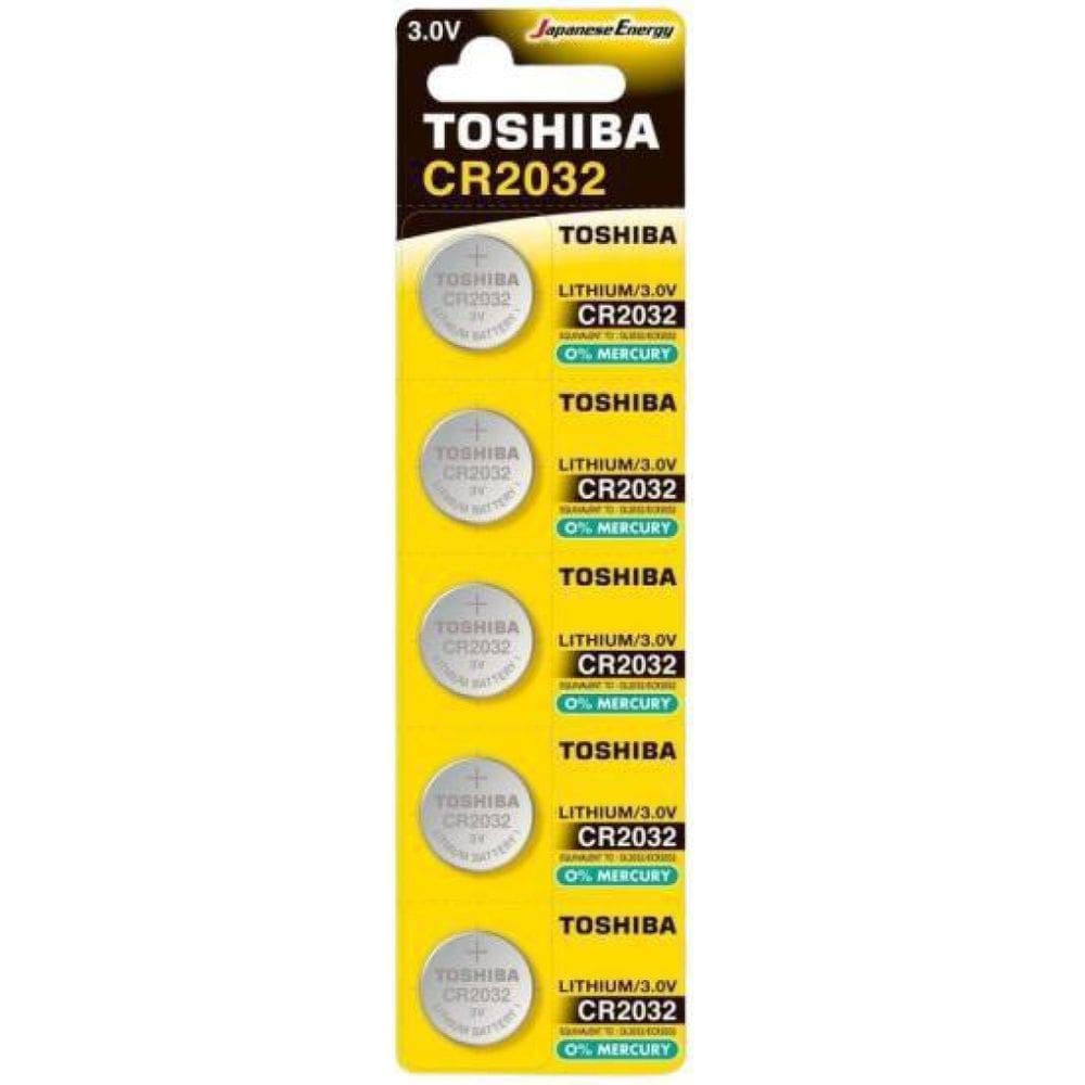 Pilha Moeda Lithium 3V Cr2032 Toshiba Cartela Com 5 Unidades