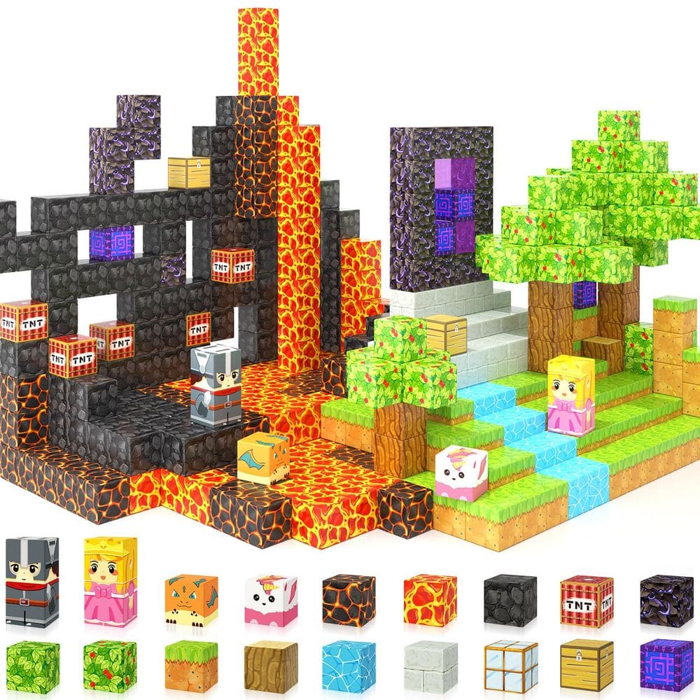 Blocos magnéticos Coodoo Build Mine Magnet World Magic Forest