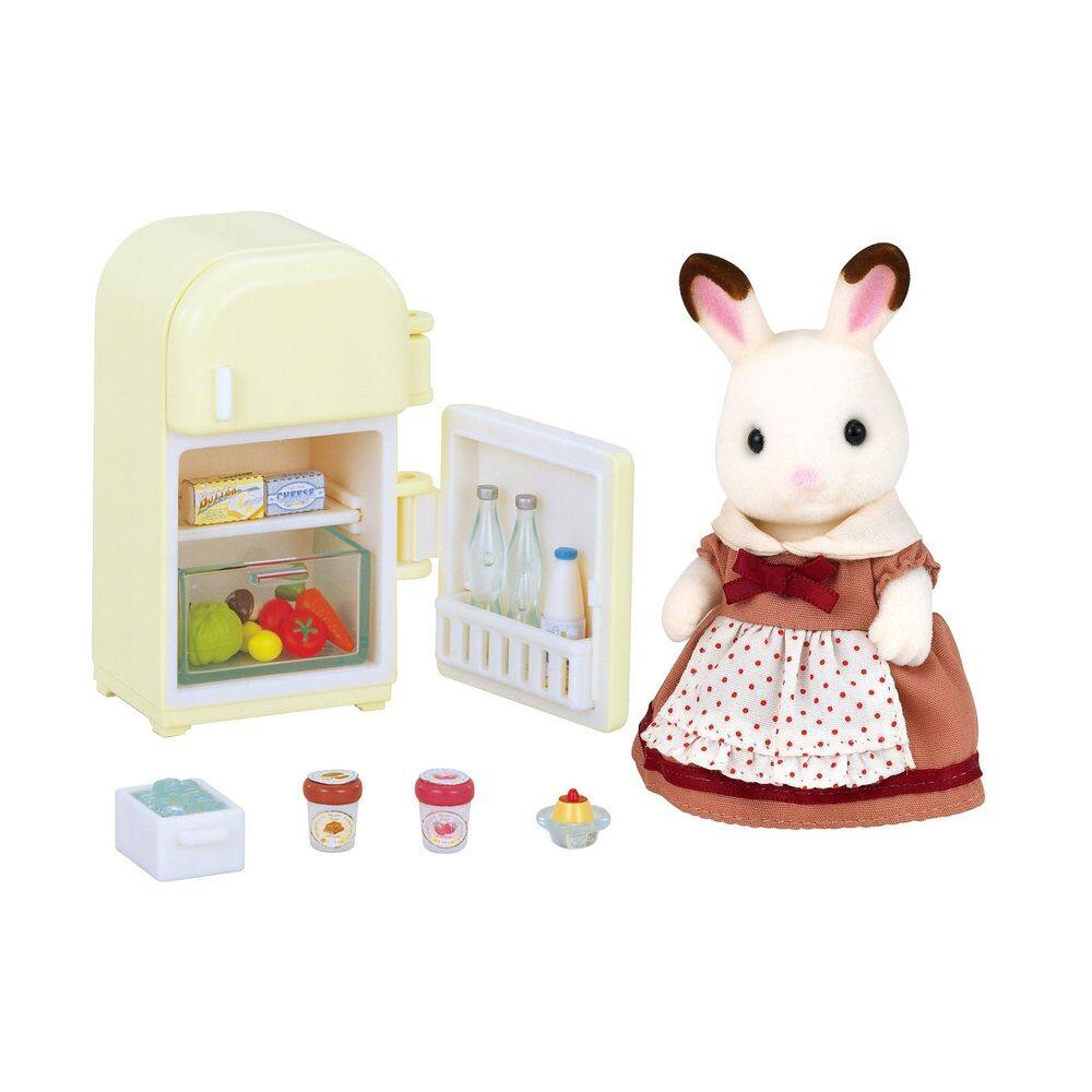 Conjunto de bonecas Epoch Sylvanian Families Chocolat Rabbit com móveis