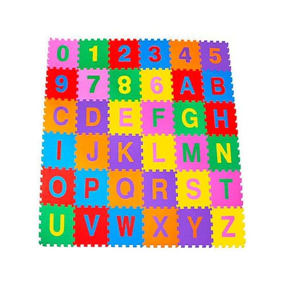 Tapete Infantil EVA Alfanumérico 28x28cm - Kit 10 Unidades