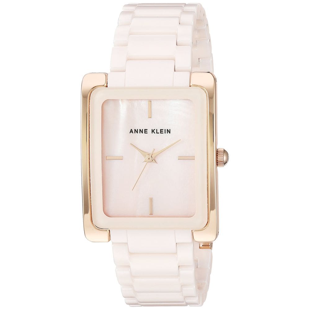 Relógio Anne Klein, pulseira de cerâmica feminina, estojo de 28 mm