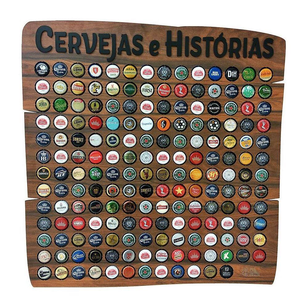 Porta Tampinhas Modelo Rustic - Cervejas Histórias - 150 Un