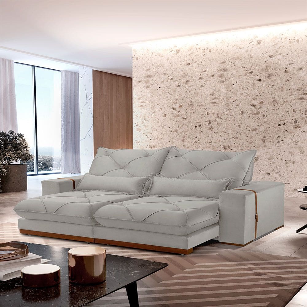 Sofá Turim Veludo 02 Módulos de 100cm B25cm Meu Sofá Online