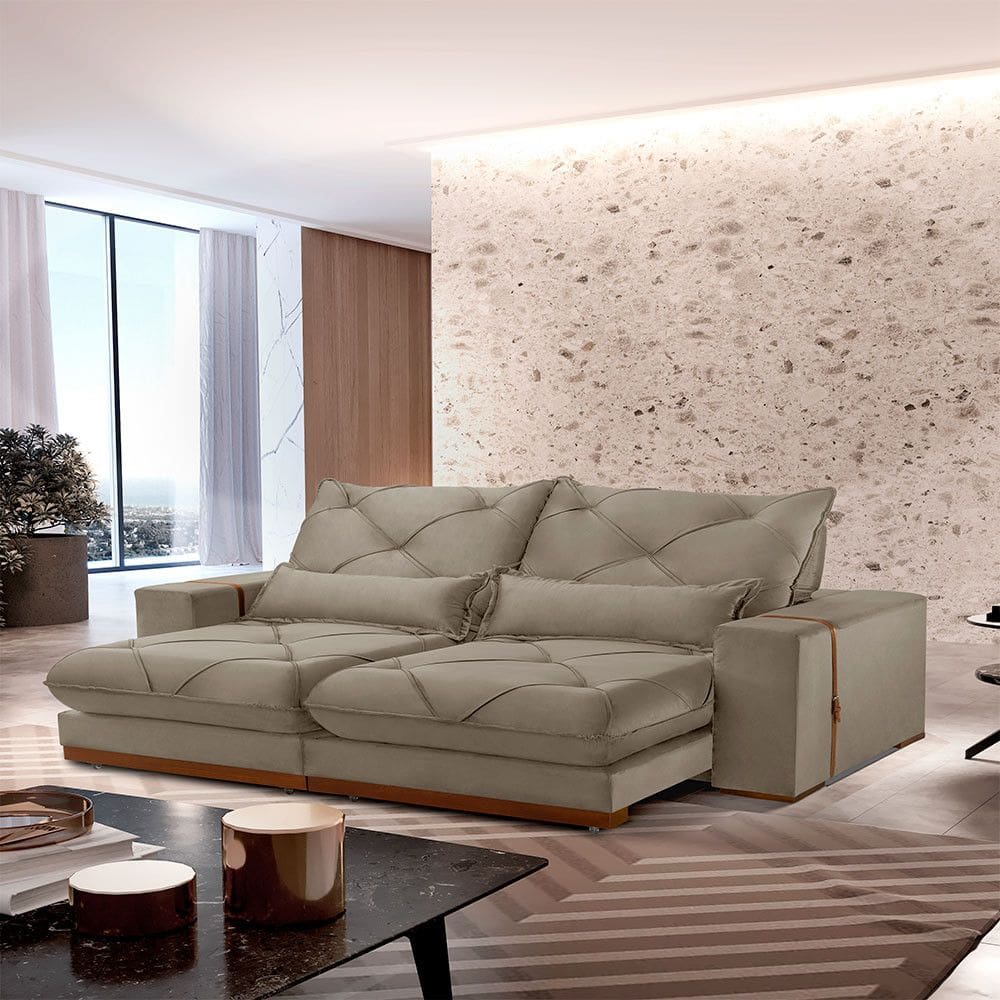 Sofá Turim Veludo 02 Módulos de 120cm B25cm Meu Sofá Online