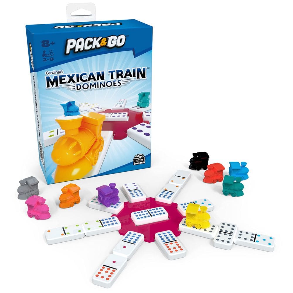 Conjunto de dominós Spin Master Games Mexican Train com estojo