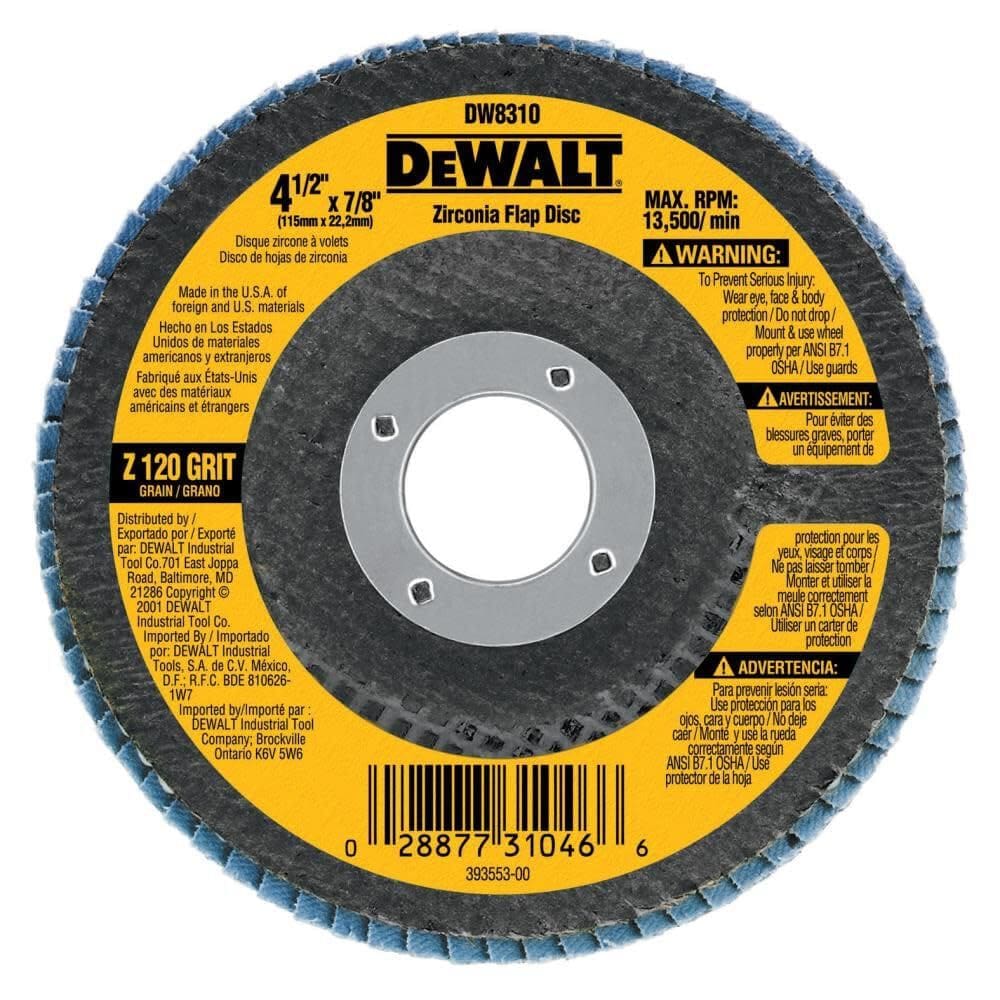 Disco de aba para rebarbadora DEWALT DW8310 120 Grit Zirconia