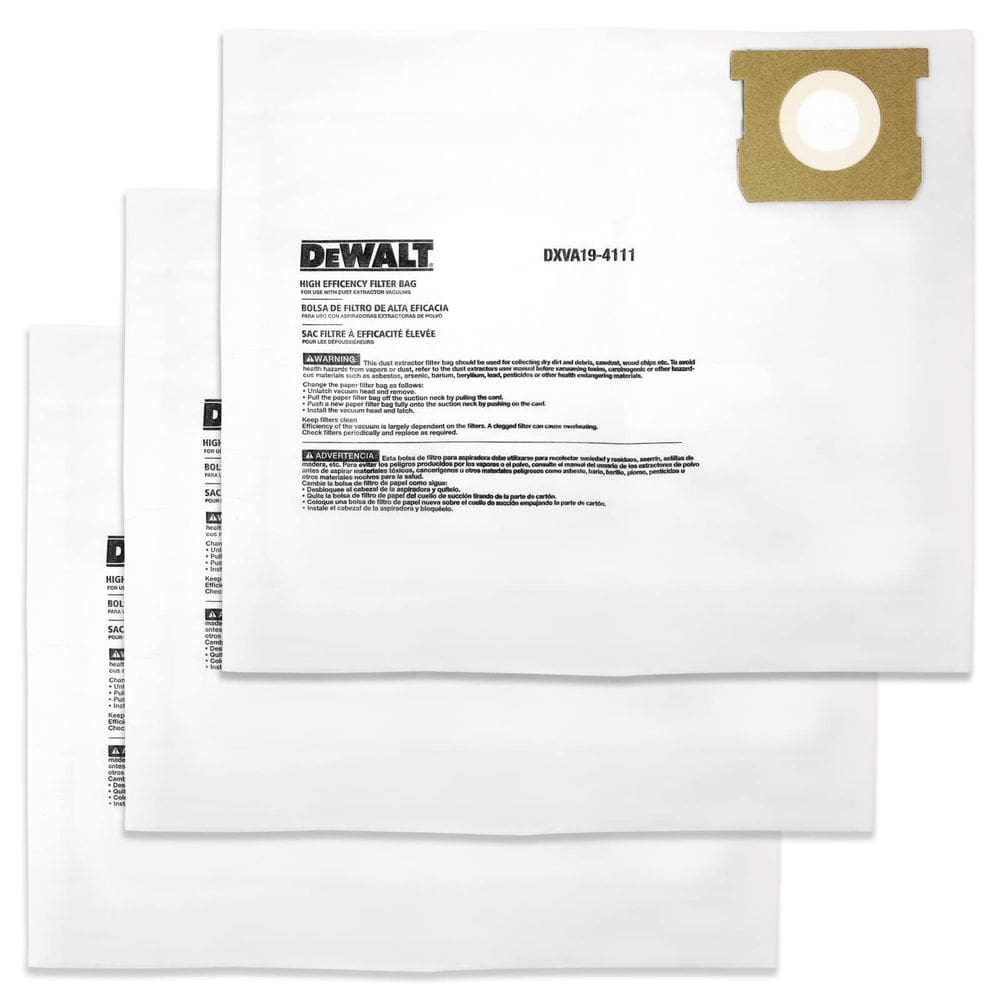 Saco de pó DEWALT Fine para aspirador de pó DXV06P DXV09P DXV10P