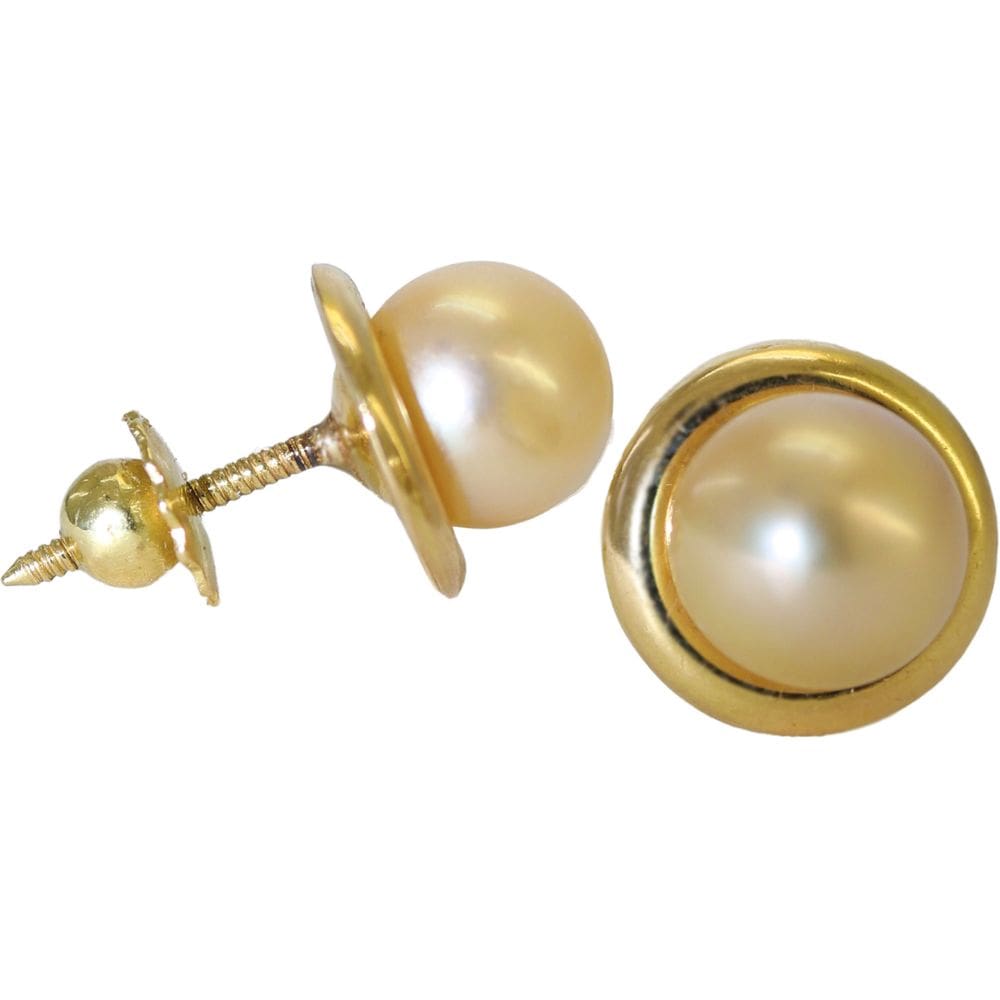Brinco Solitario Rococo Ninho Perola 6,3 mm Natural Ouro 18K