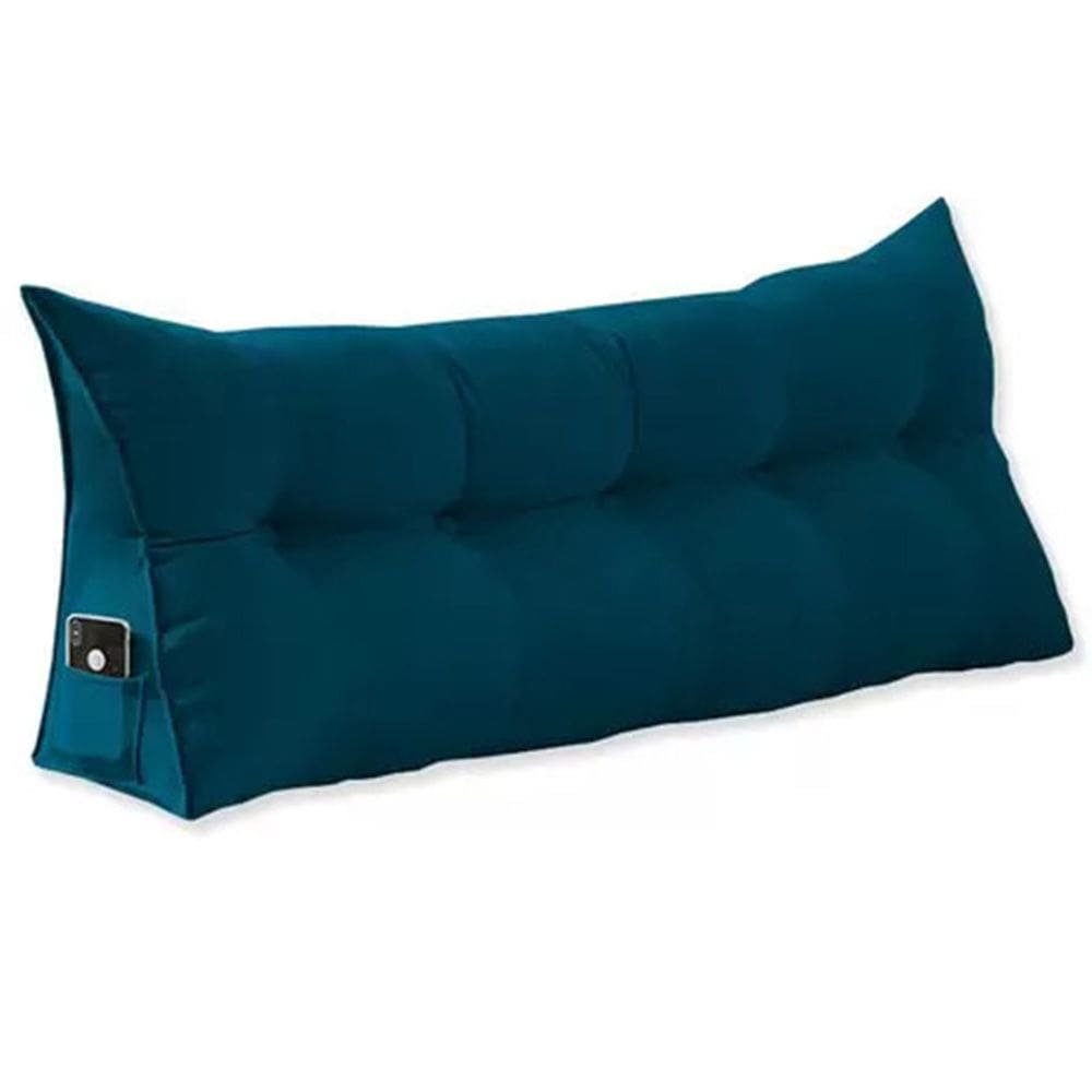 Almofada de Apoio para Cabeceira 90cm Solteiro Azul Marinho
