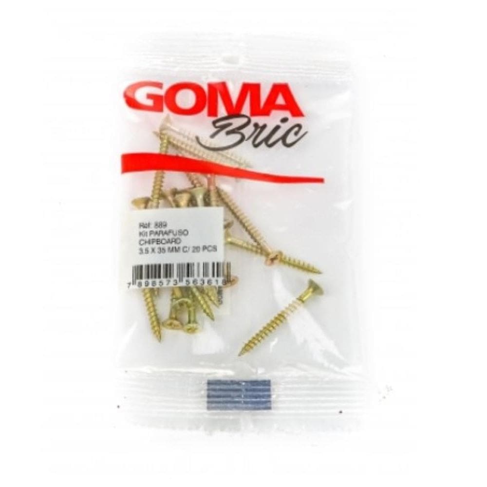 Kit Parafuso Chipboard Goma 3,5 x 35 mm com 20 Peças