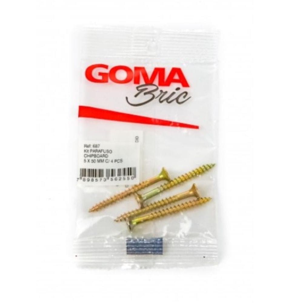 Kit Parafuso Chipboard Goma 5 x 50 mm com 4 Peças