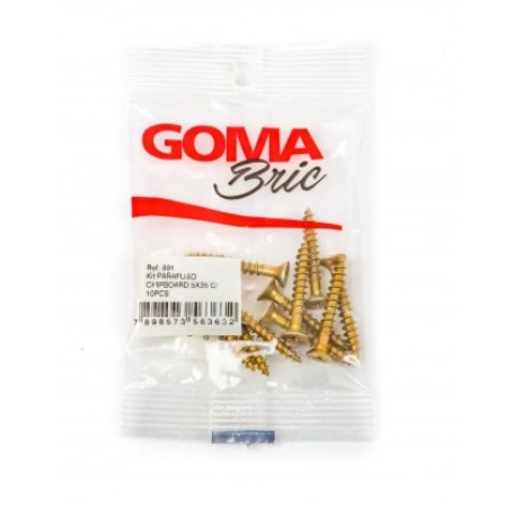 Kit Parafuso Chipboard Goma 5 x 35 mm com 10 Peças
