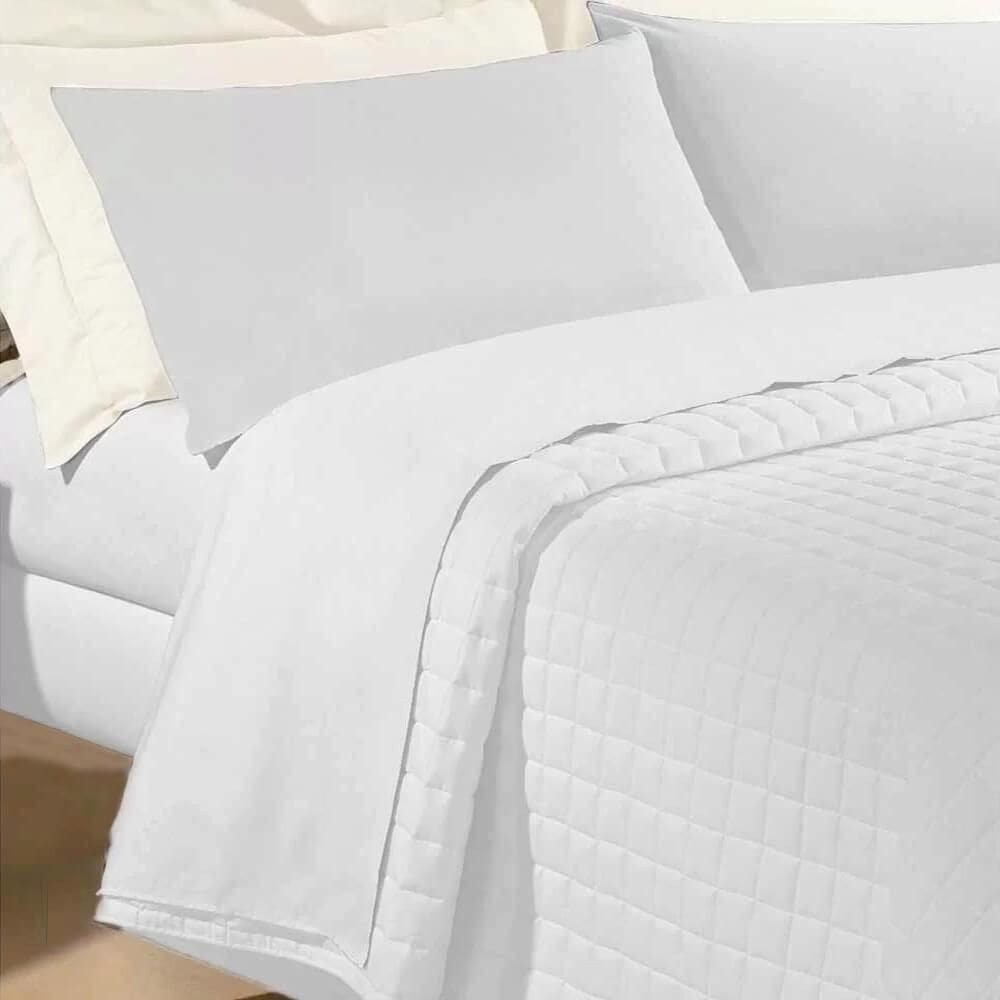 Jogo De Cama Queen 180 Fios Algodão Premier Andreza Branco