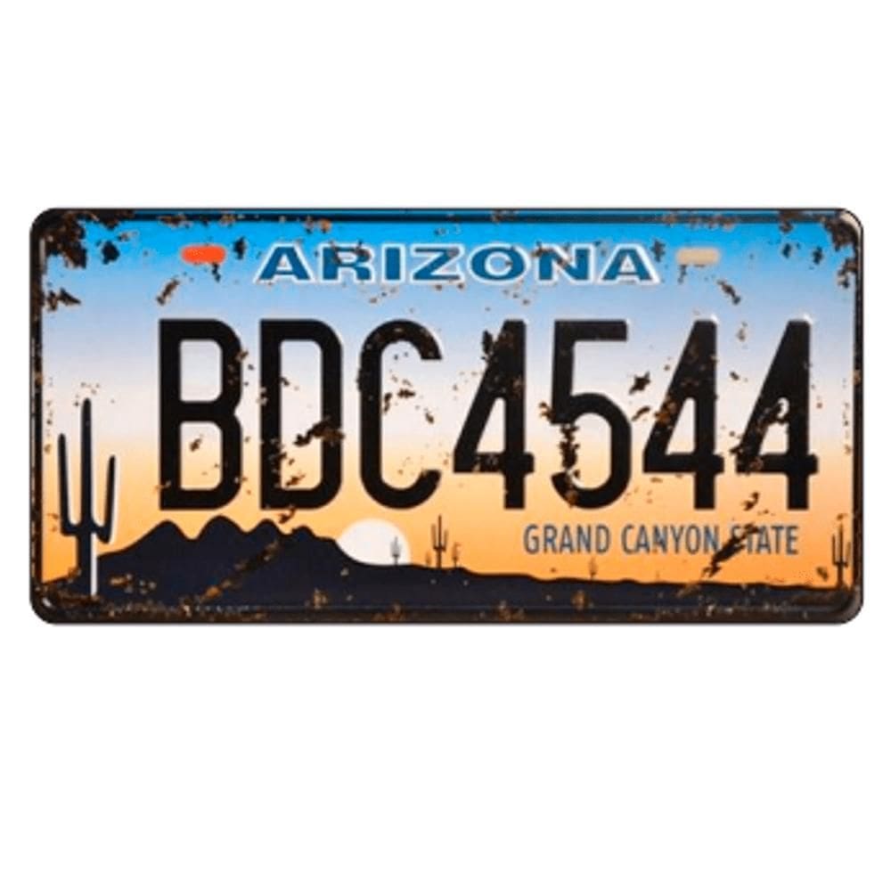 Placa De Carro Decor Em Madeira State Route - Arizona