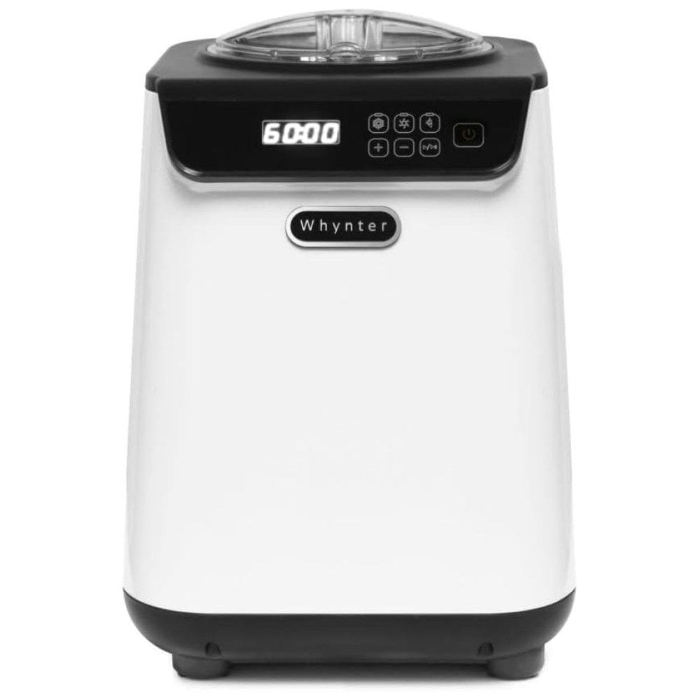 Máquina de Sorvete Automática 1,2L com Visor Digital LCD, Temporizador, Sem Pré-Congelamento e Compressor Integrado, 110V, Whynter ICM-128WS, Branca