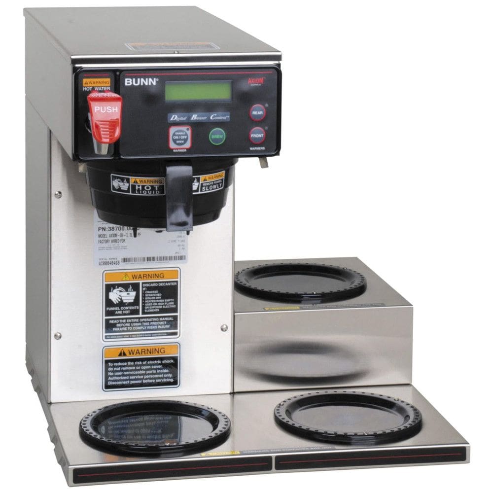 Cafeteira Comercial Automática 12 Xícaras, Dupla Voltage, 3 Aquecedores, Bivolt 1500W, Axioma BUNN DV 3, Prata