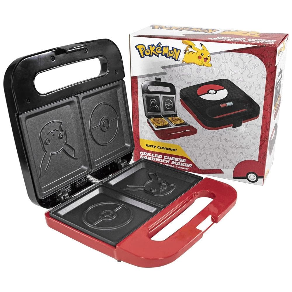 Sanduicheira Antiaderente para Até 2 Lanches, Tema Pokémon Pikachu, 110V 750W, Uncanny Brands, Vermelha