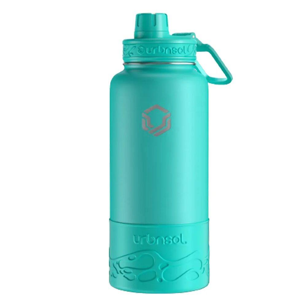 Garrafa Térmica Em Aço Inox Com Protetor Hydrotank Cor Verde Água 946ml Urbnsol