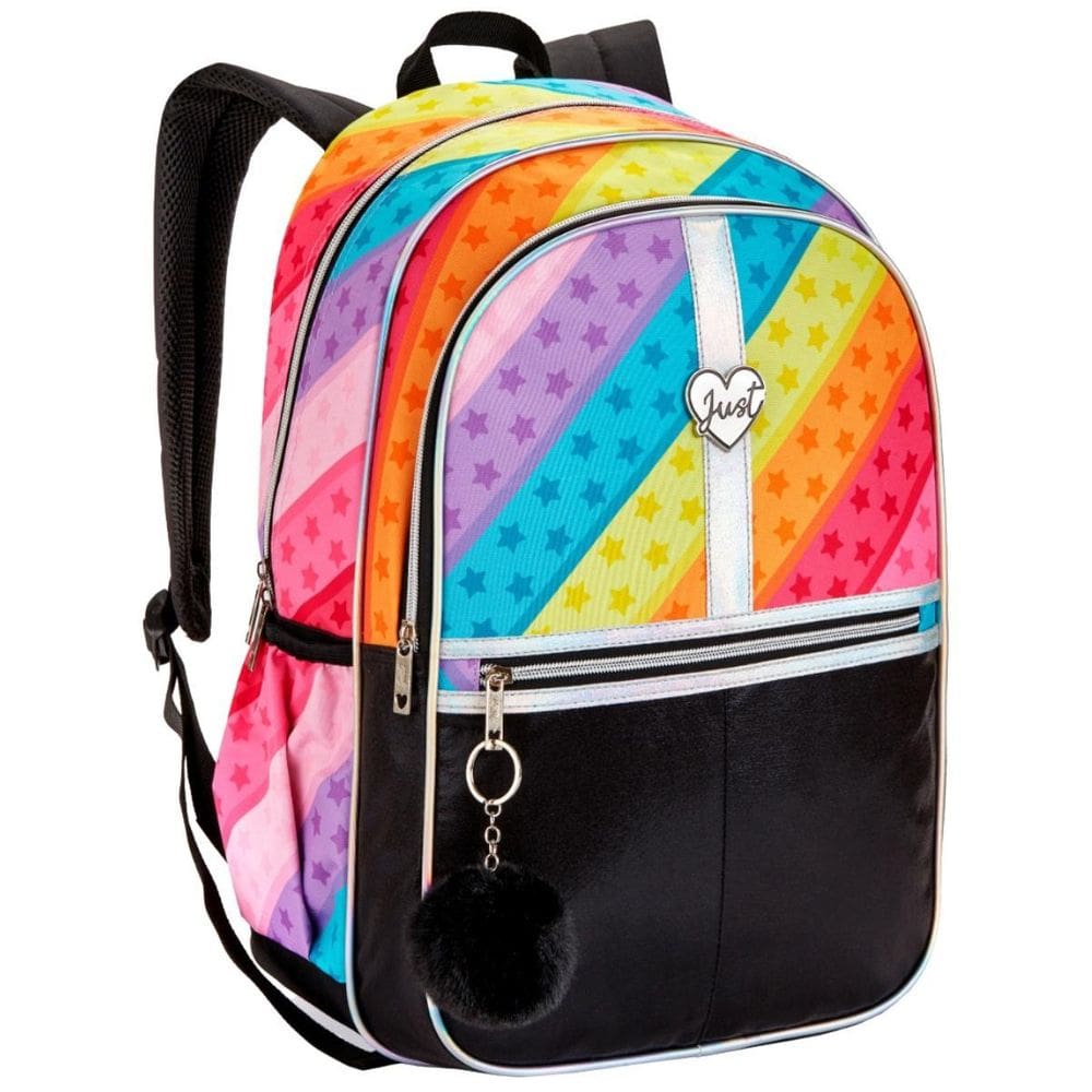 Mochila Costas Escolar Juvenil Menina Team Just Colorida