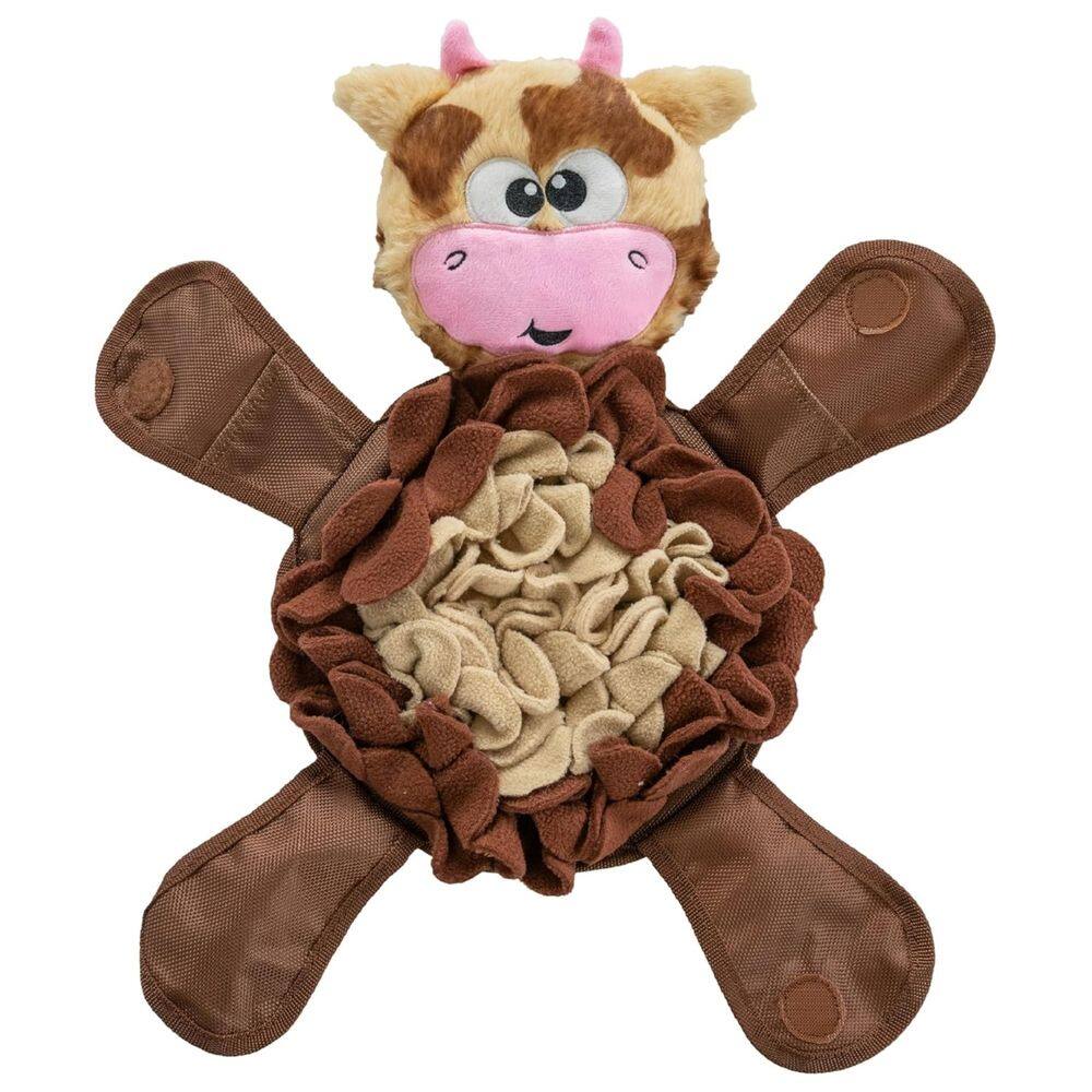 Tapete de Pelúcia Snuffle Palz Brinquedo de Fuçar Quebra-Cabeça Recheável Interativo Para Cães - VACA