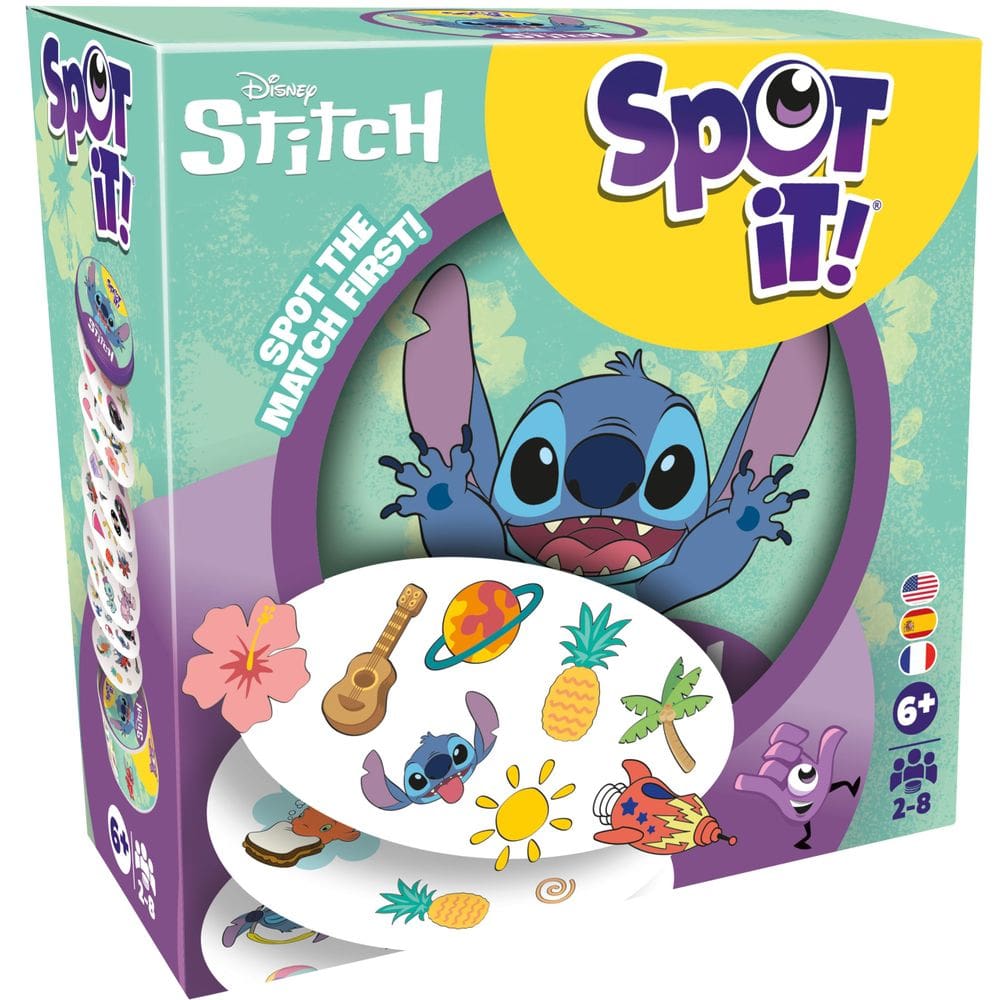 Jogo de cartas Zygomatic Spot It! Disney Stitch para crianças com mais de 6 anos