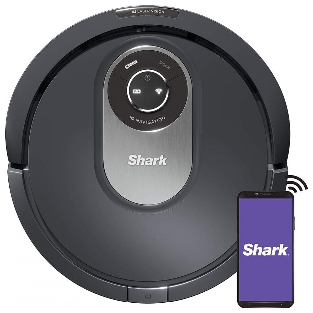 Aspirador de Pó Robô IQ Navigation, com navegação avançada, WiFi, multifunção, preto, 110v, SHARK RV2001, Preto